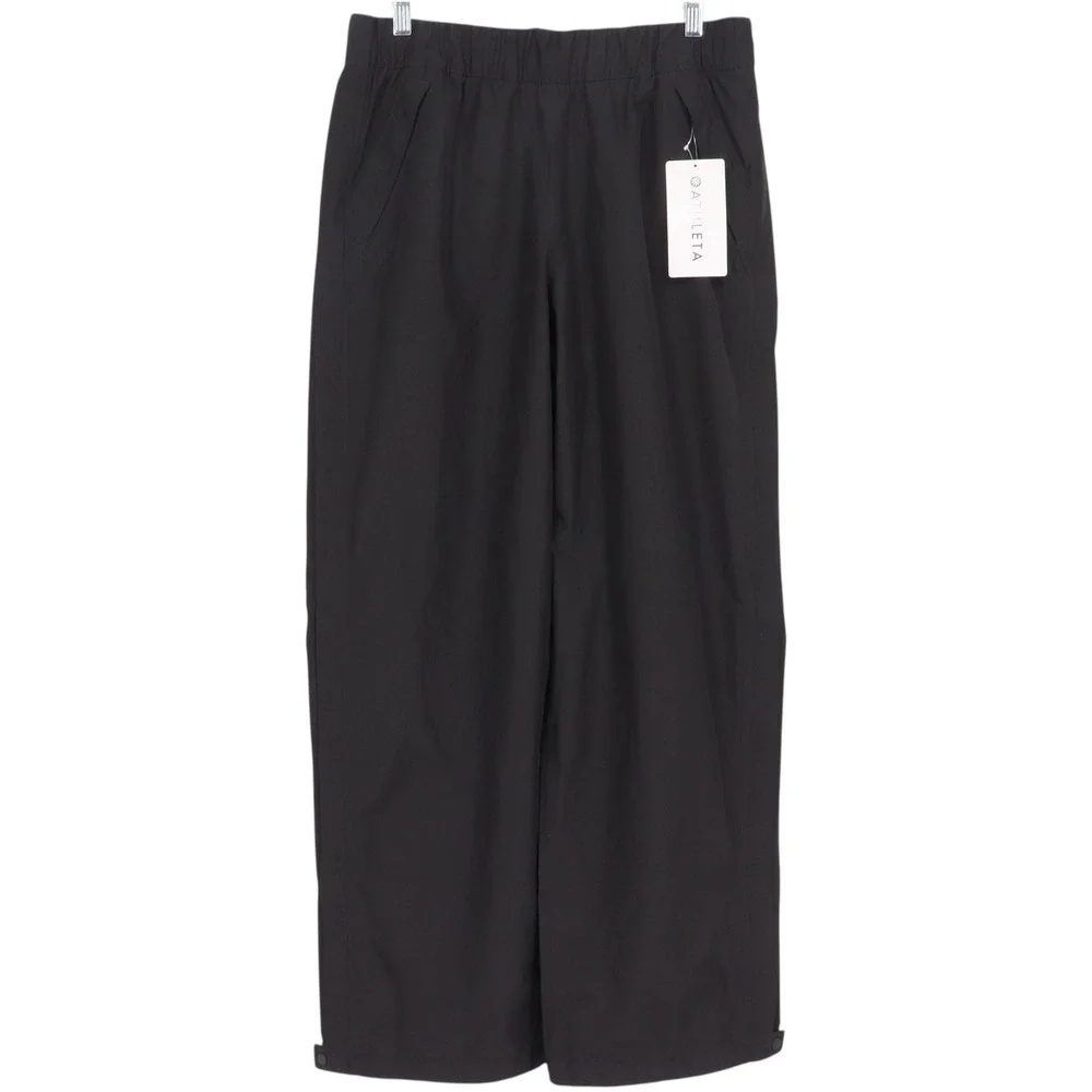 Athleta Rainout Traverse Pant Womens Size M Black Waterproof Wide Leg Sporty NWT - Picture 2 of 9